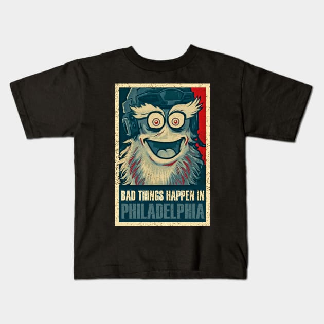 Bad Things Happen in Philadelphia gritty Kids T-Shirt by salsiant